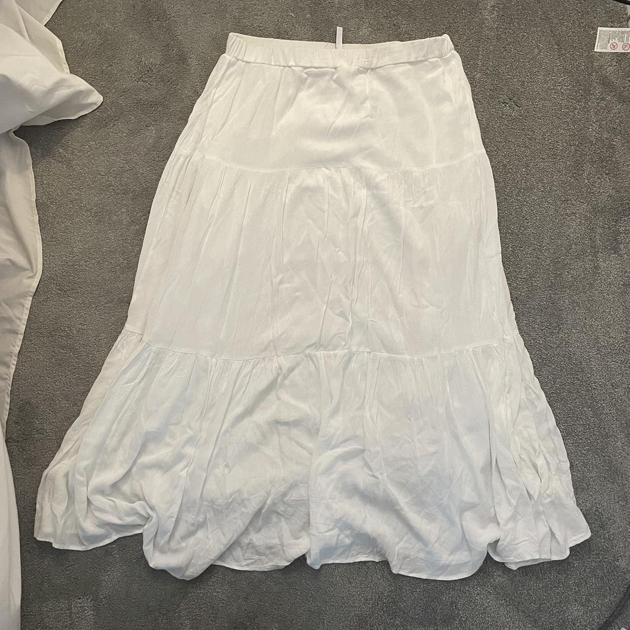 White boho skirt Never worn Firs a size... - Depop