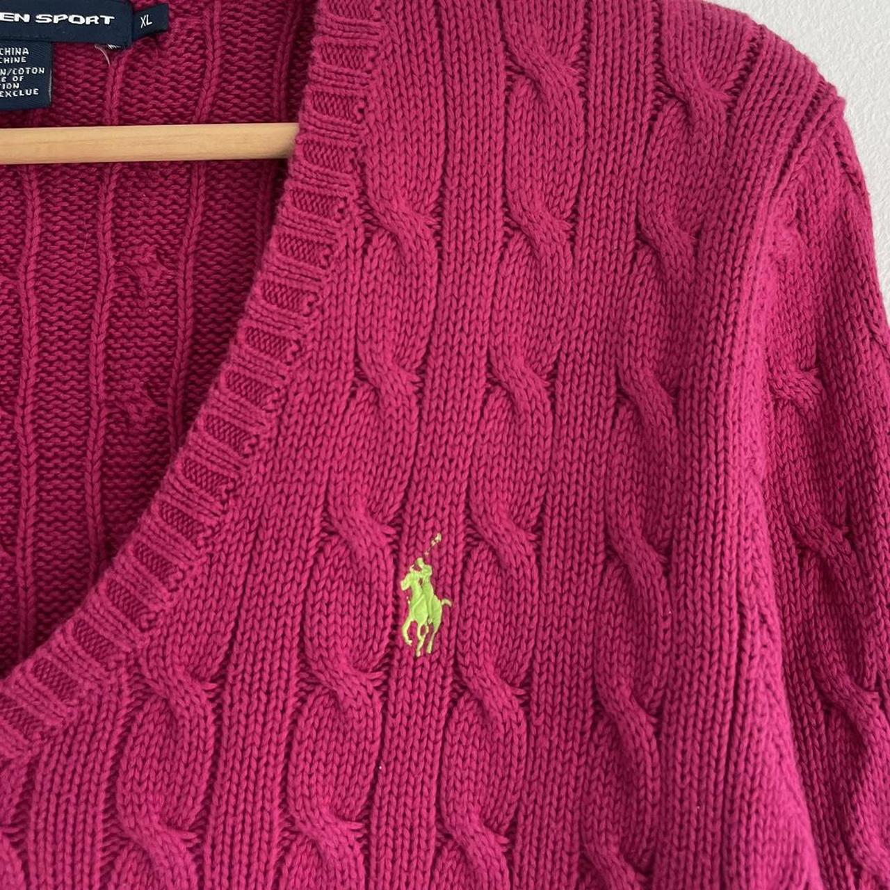 Women's Vintage Polo Ralph Lauren Pink Cable Knit - Depop