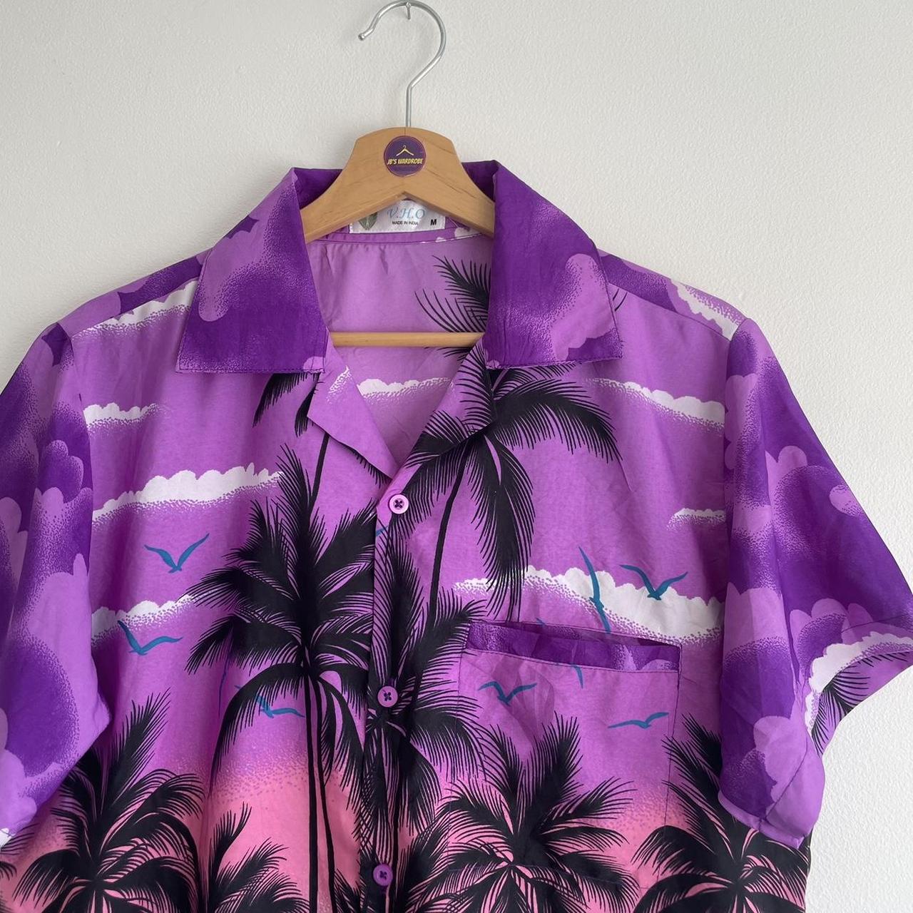Purple Hawaiian Print Shirts Hawaiian Purple Lily Cotton