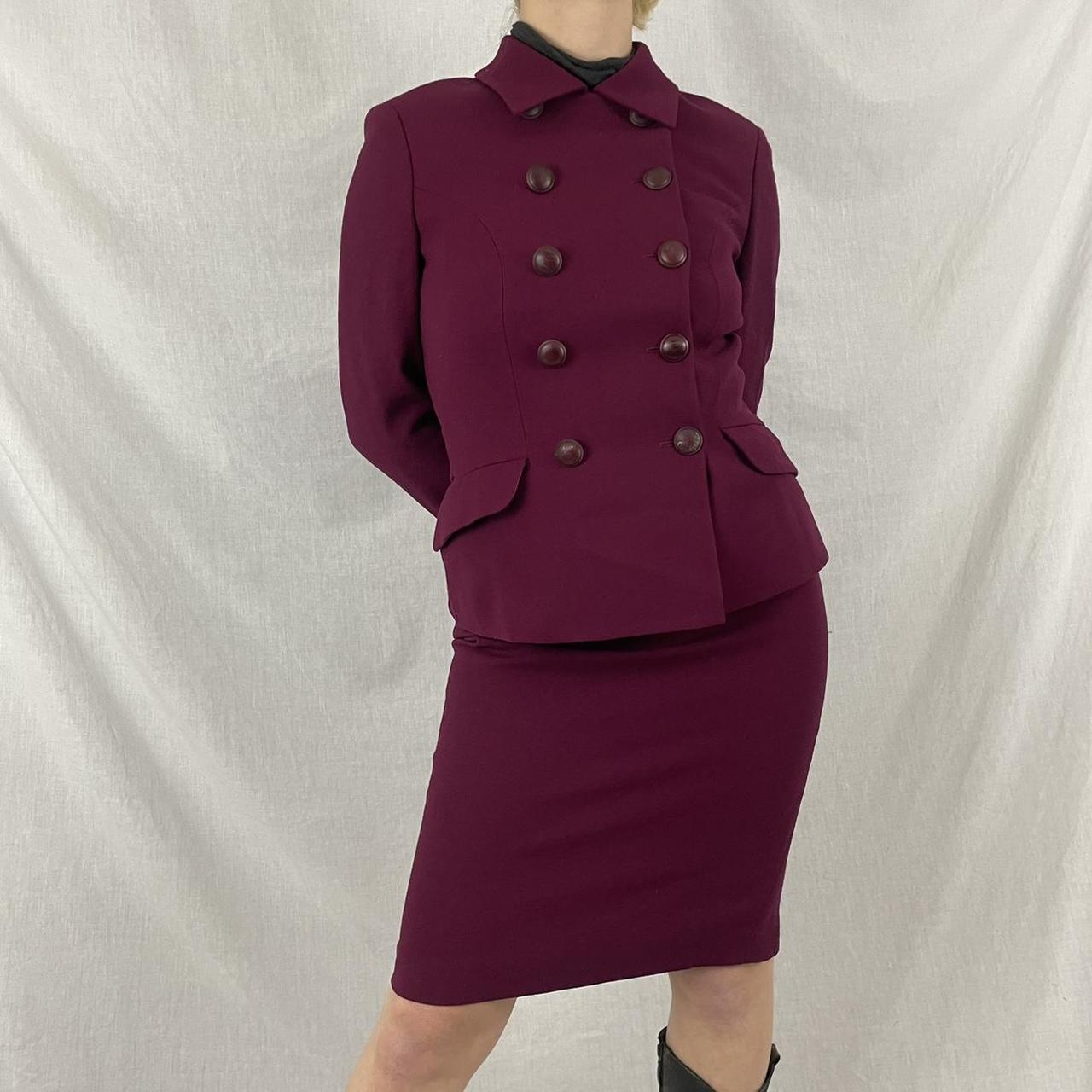 Versus Women's Burgundy Suit Depop