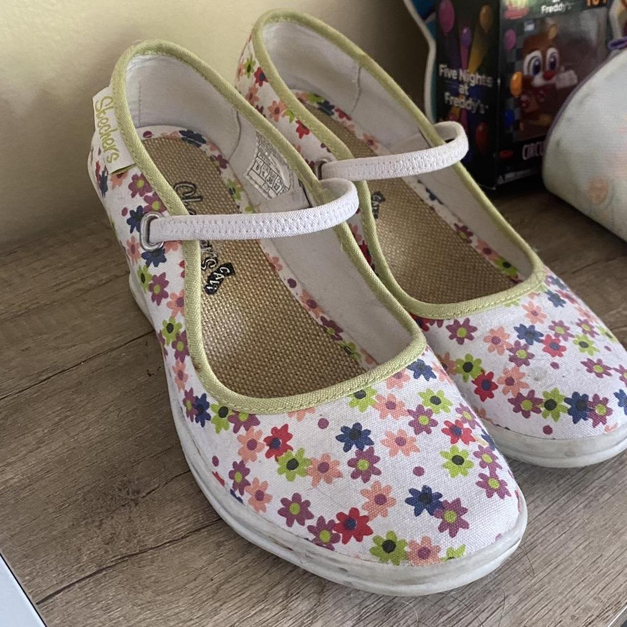 size 6 skecher mary jane wedges :3 soo so cutesy... - Depop