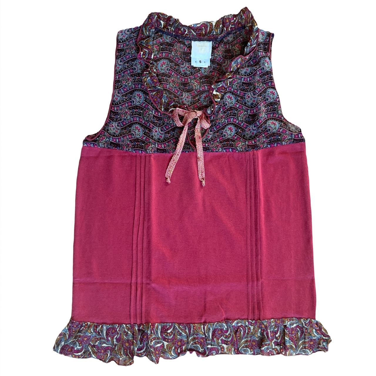 Anna Sui Women's Pink and Purple Vest | Depop