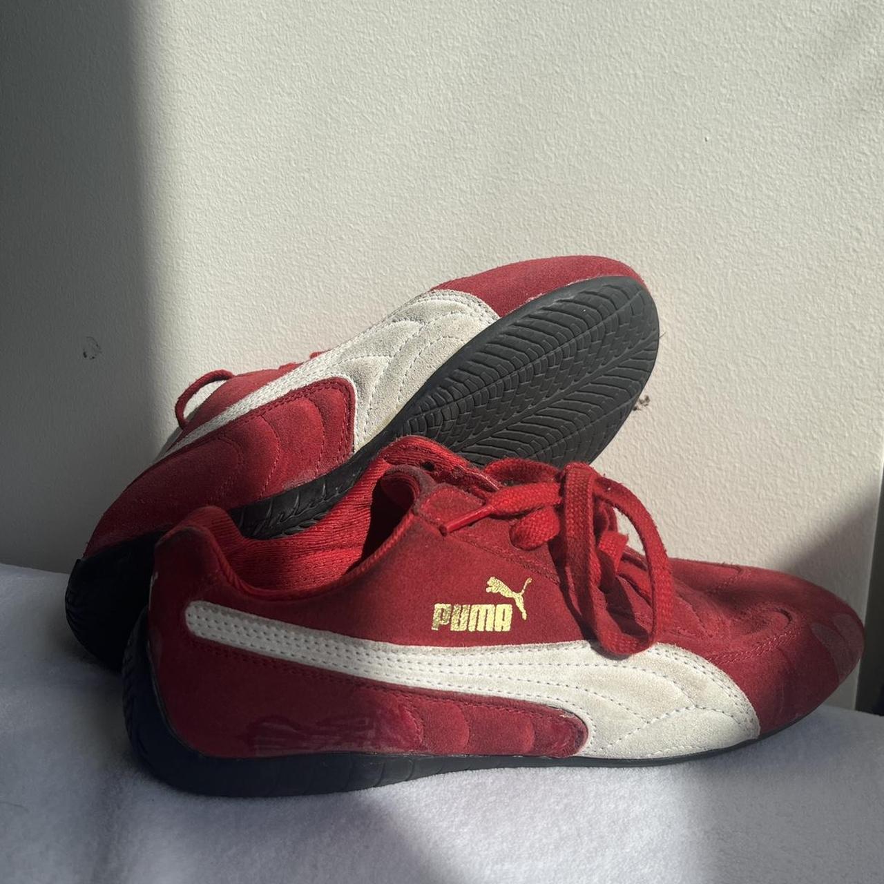 Red puma sneakers samba dupe?? very comfy sneakers... - Depop