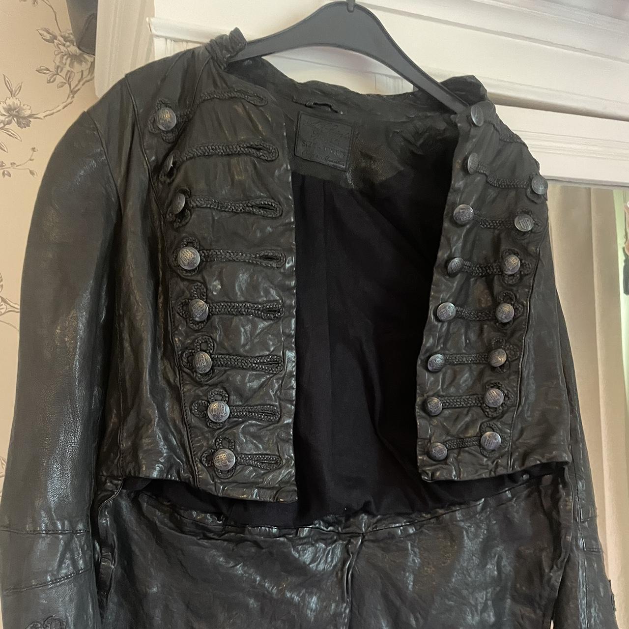 All saints karst military leather jacket best sale