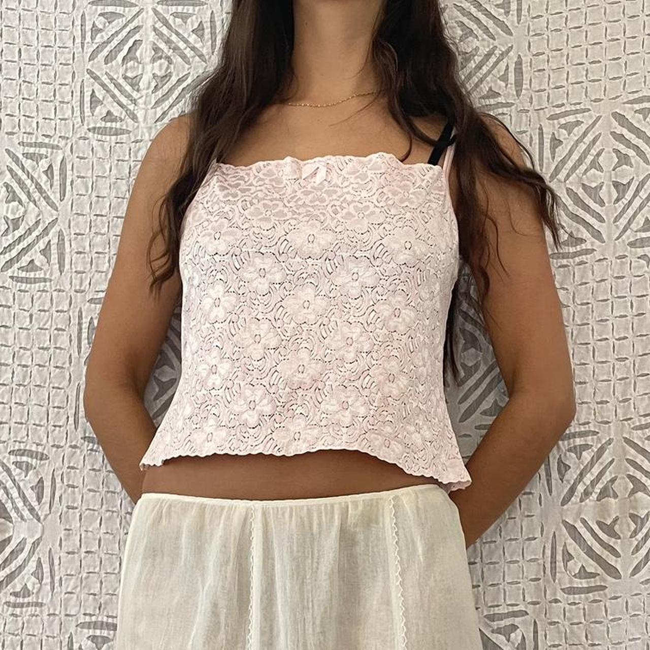 Light Pink Lace Tank Top Pretty Light Pink Color Depop 3192