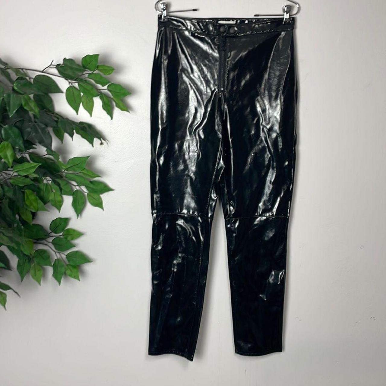 Black patent faux leather vinyl pants from H M. Size. Depop