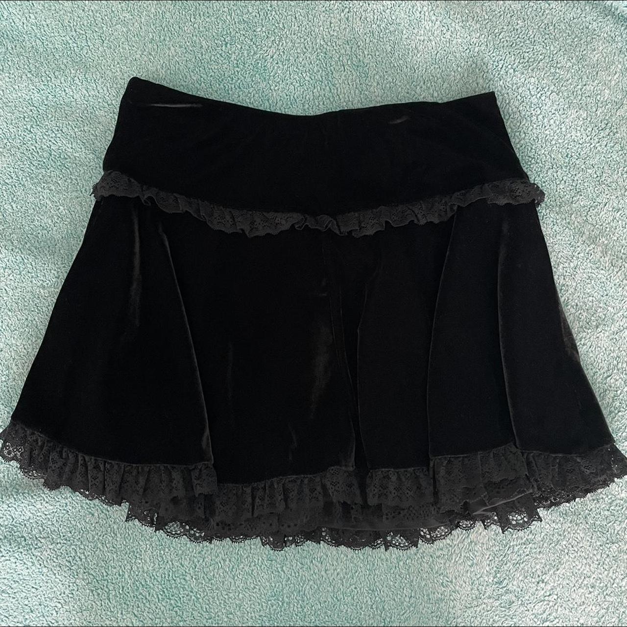 killstar mitzy velvet mini skirt—so pretty and... - Depop