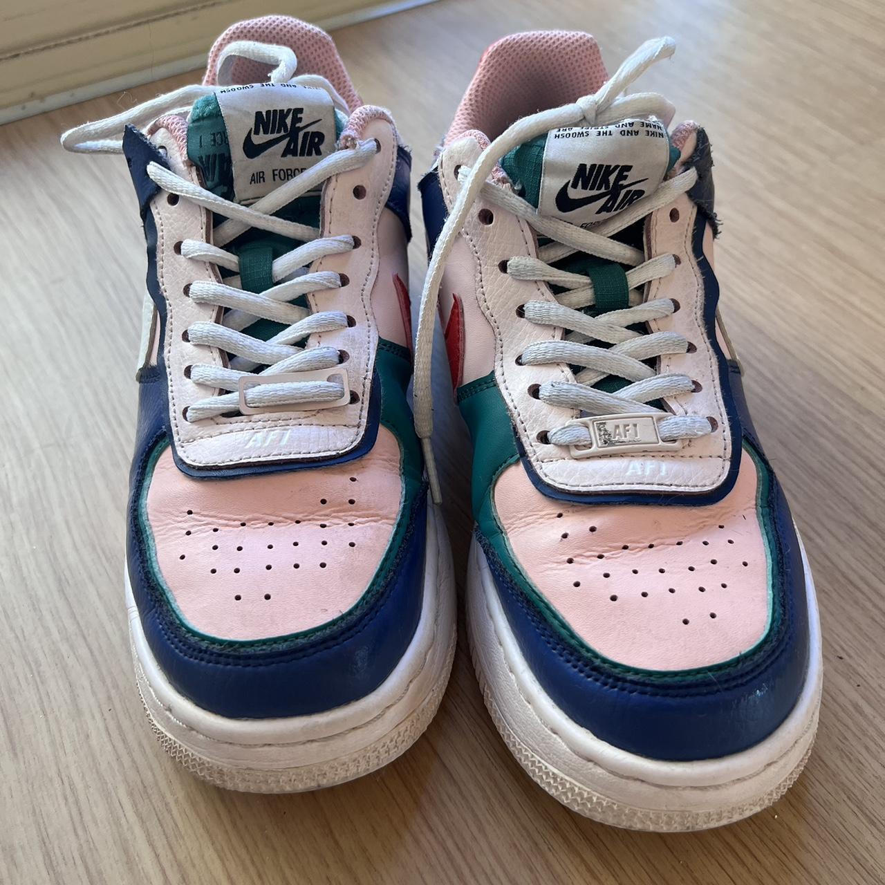 nike air force 1s shadow baby and pink colour Depop