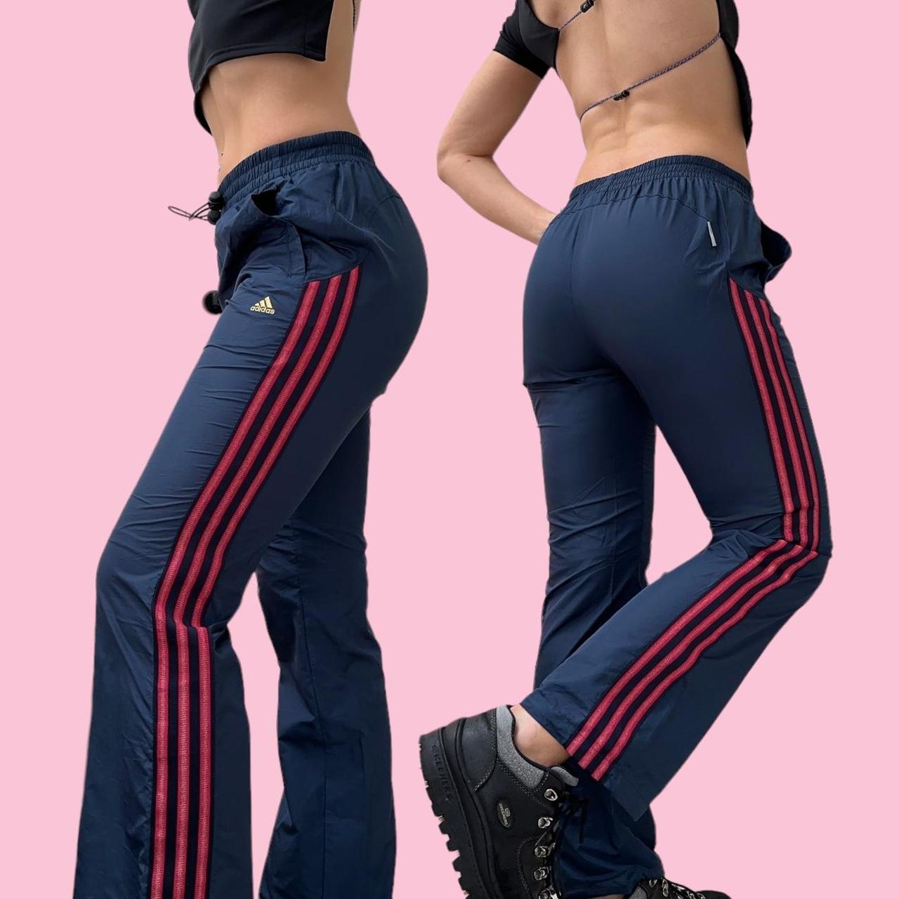 Adidas Women's Red and Navy Joggerstracksuits Depop