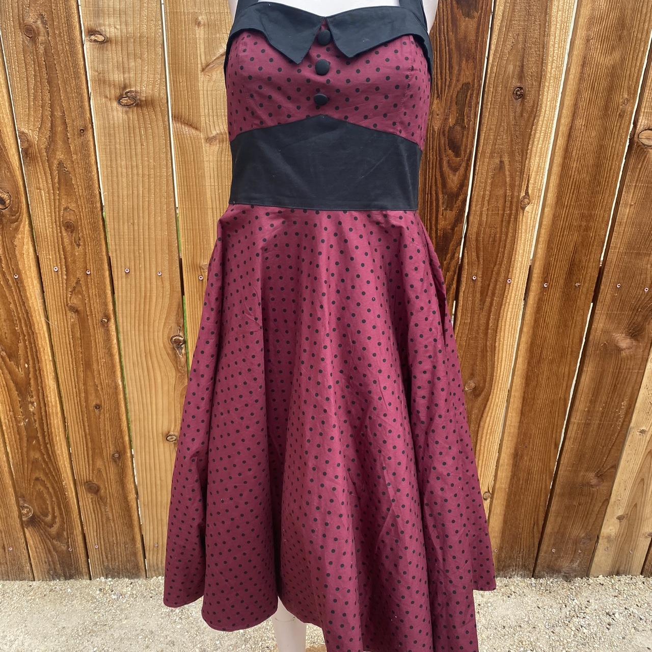 Women's Burgundy and Black Dress | Depop