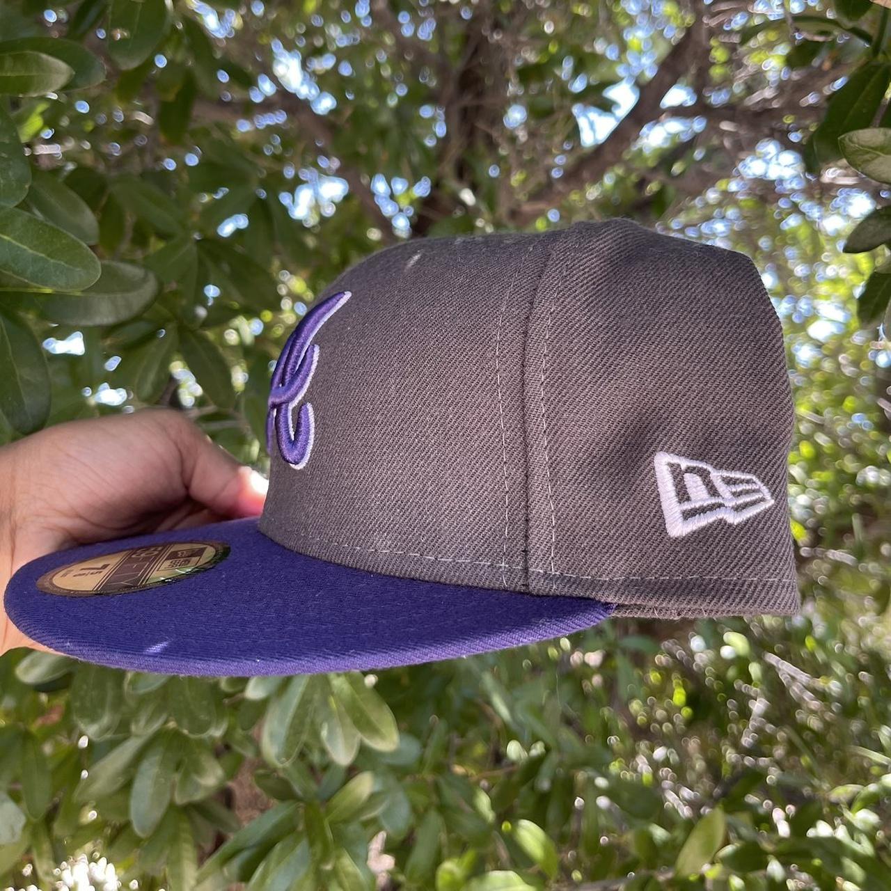 New Era Atlanta Braves Suede Leather Fitted Hat - Depop