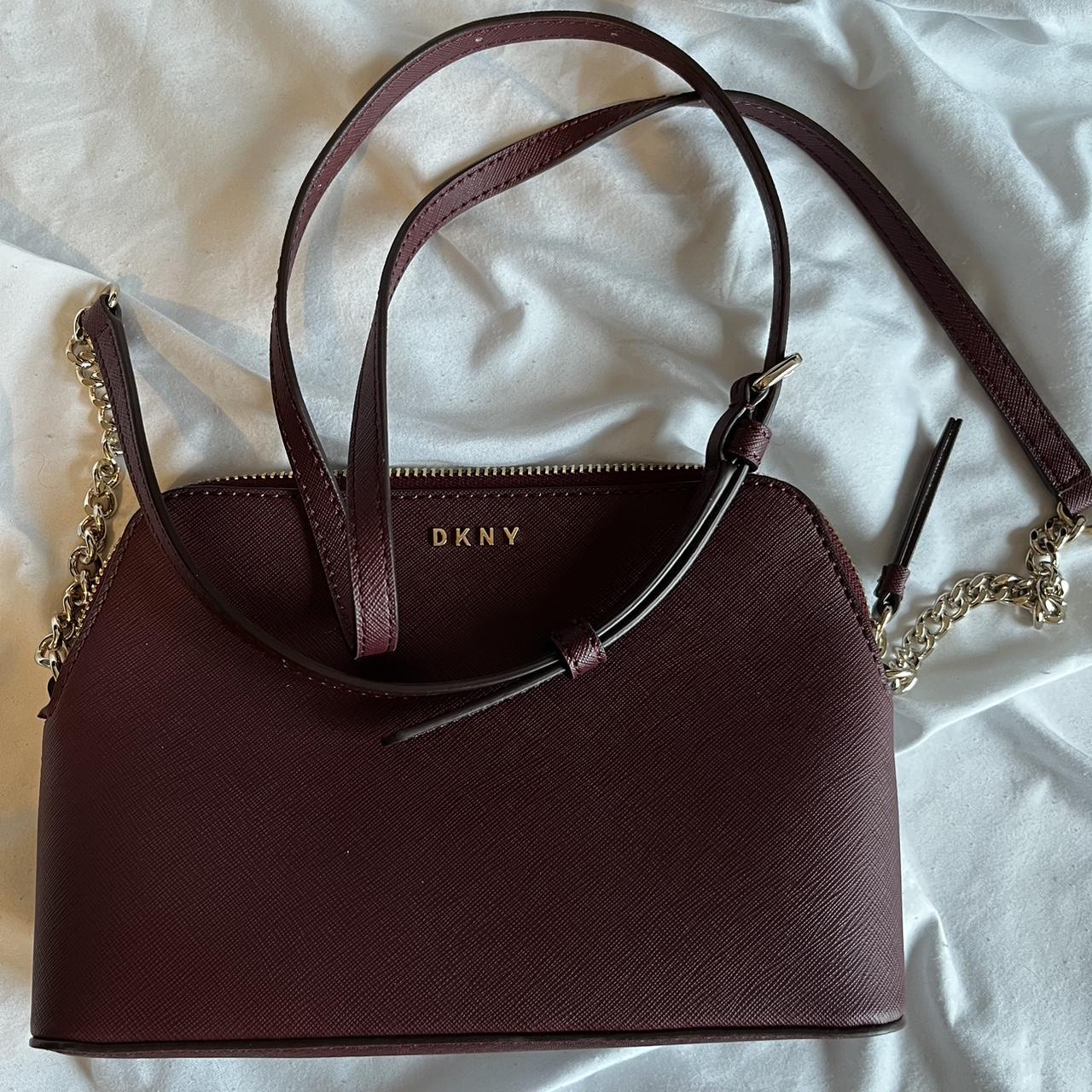 DKNY Women's Burgundy and Gold Bag