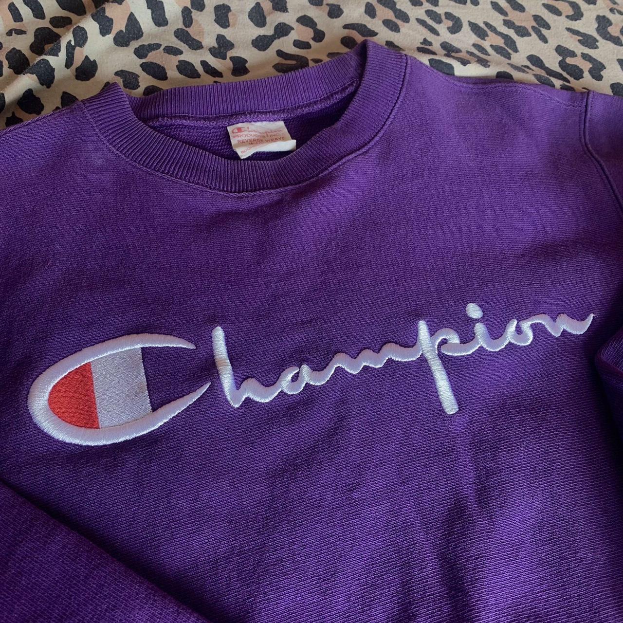 Champion Women's Purple Sweatshirt | Depop