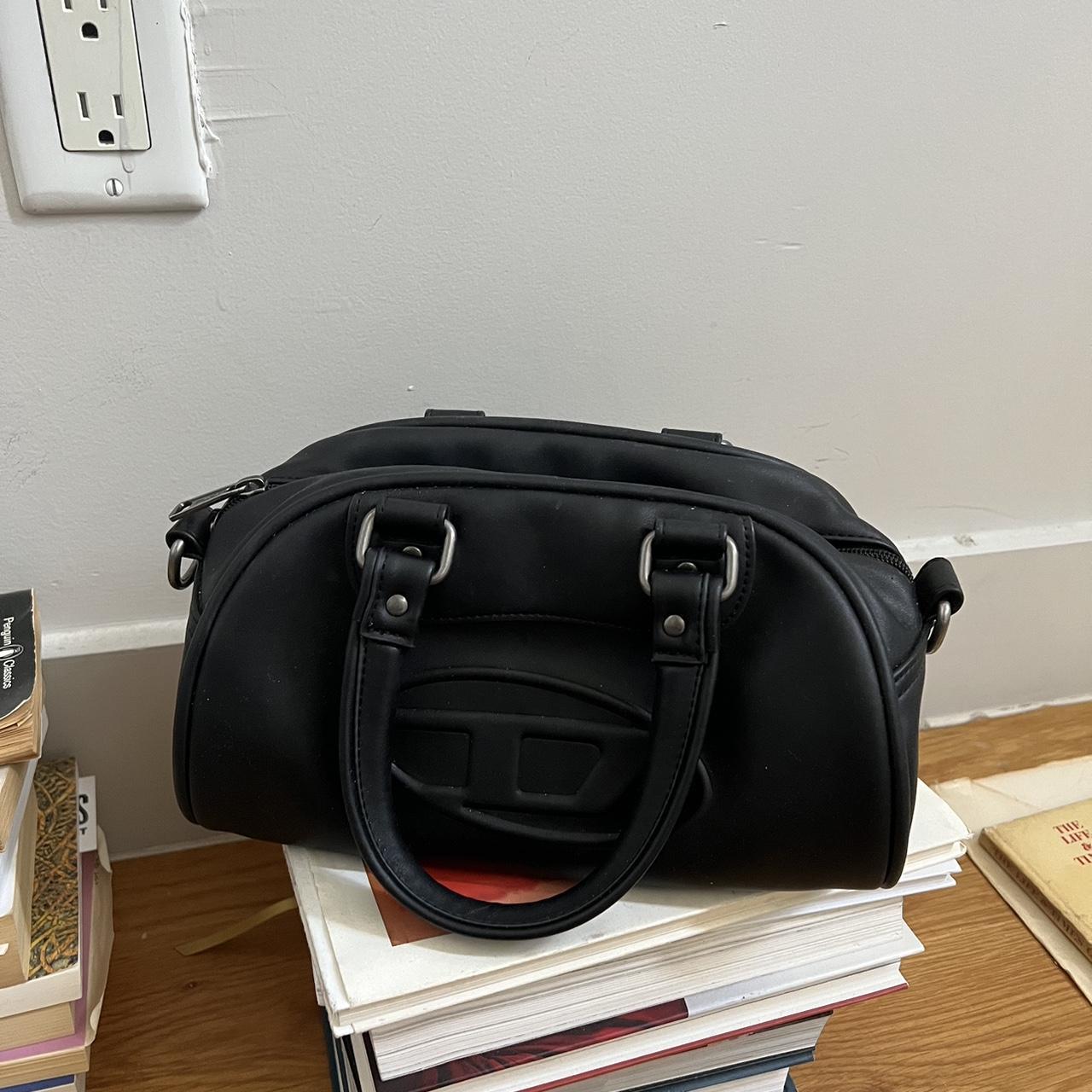 Black leather diesel small bowling bag Depop