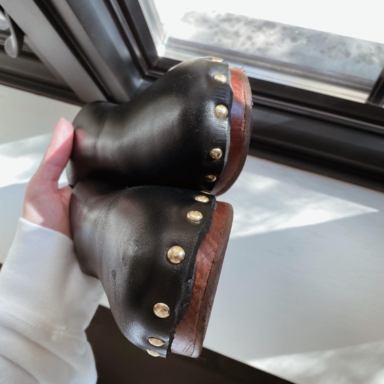 mens black leather clogs