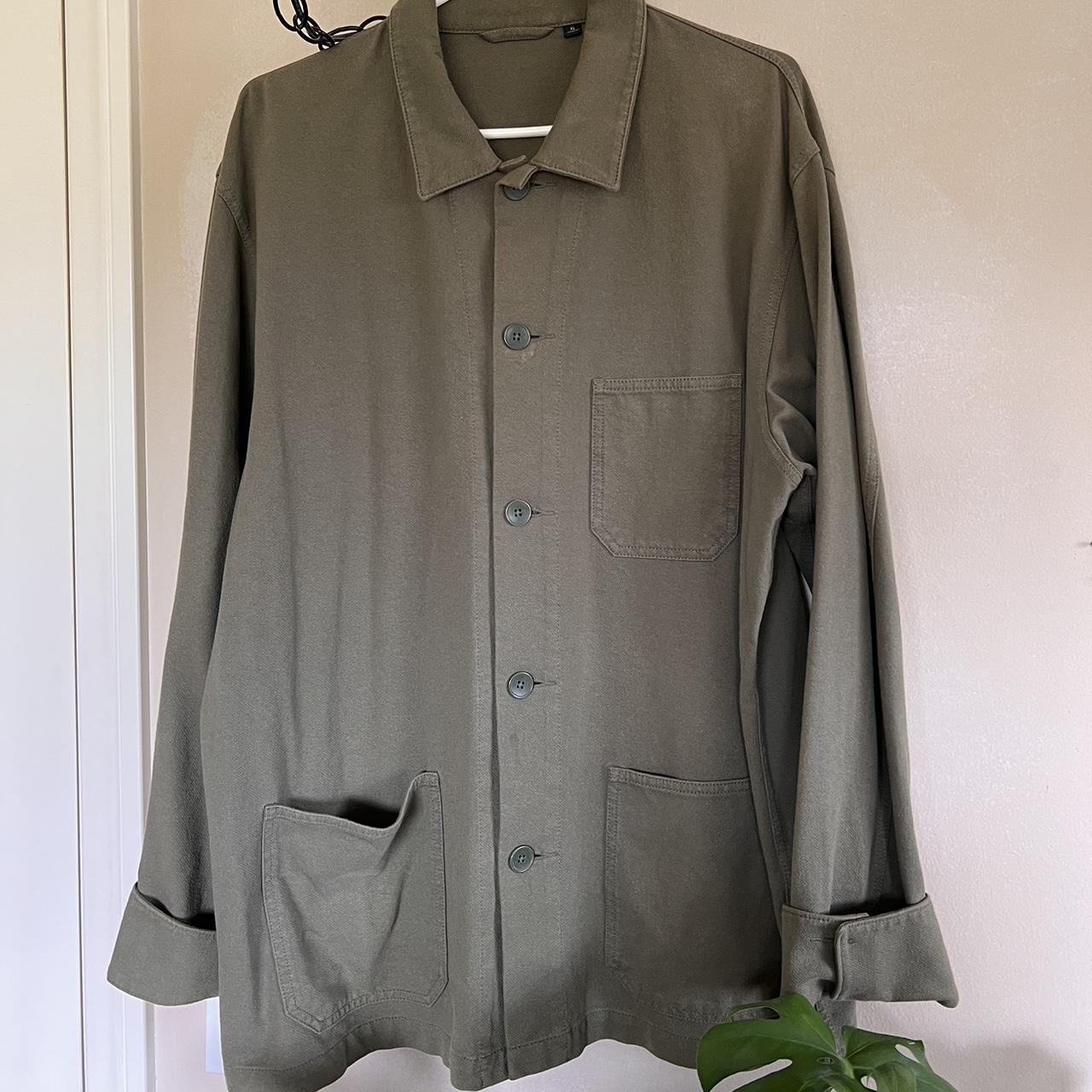 UNIQLO Men's Khaki and Green Jacket | Depop