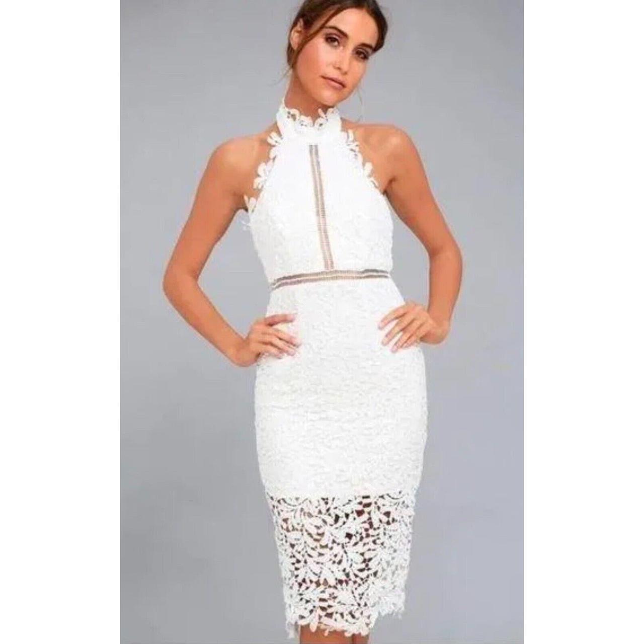 NWT Lulus Divine Destiniy White Lace Halter