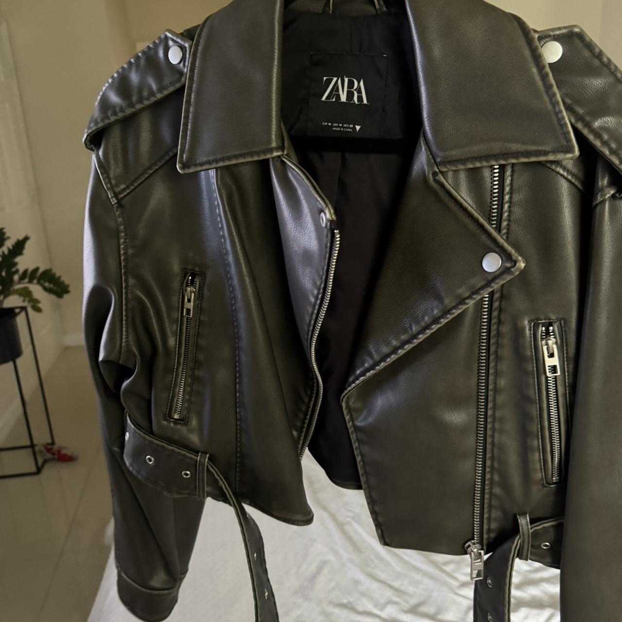 Zara faux-leather-jacket - Depop