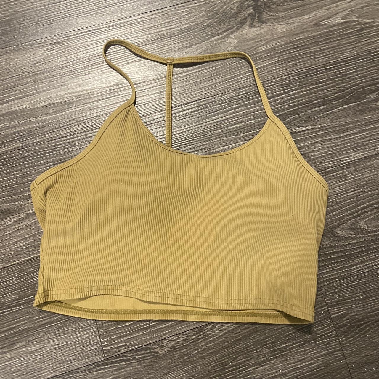 Popflex Active Flexy T Back Racerback Crop Top - Tan... - Depop