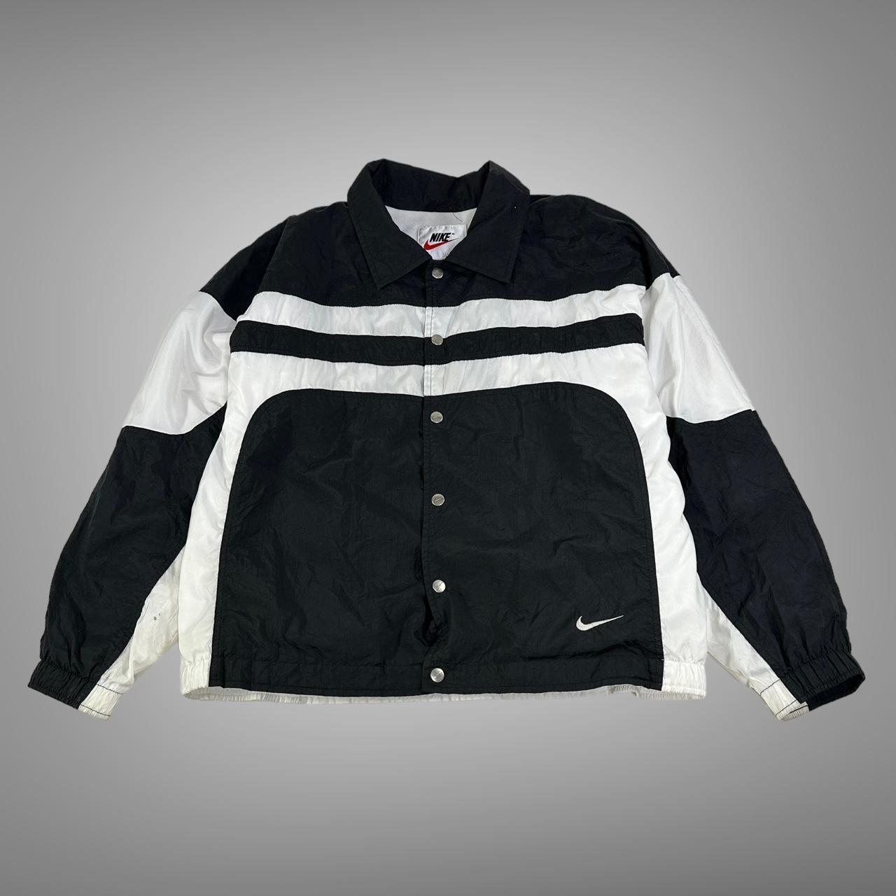 Nike Men's Black and White Jacket Depop