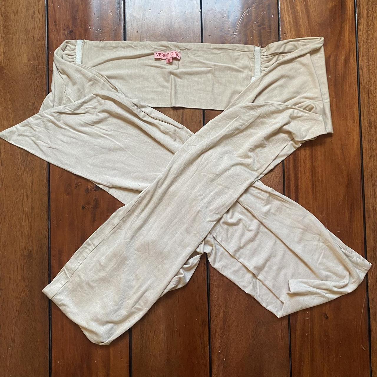 VERGE GIRL Soul Mates Wrap Top in Beige SIZE 8... Depop