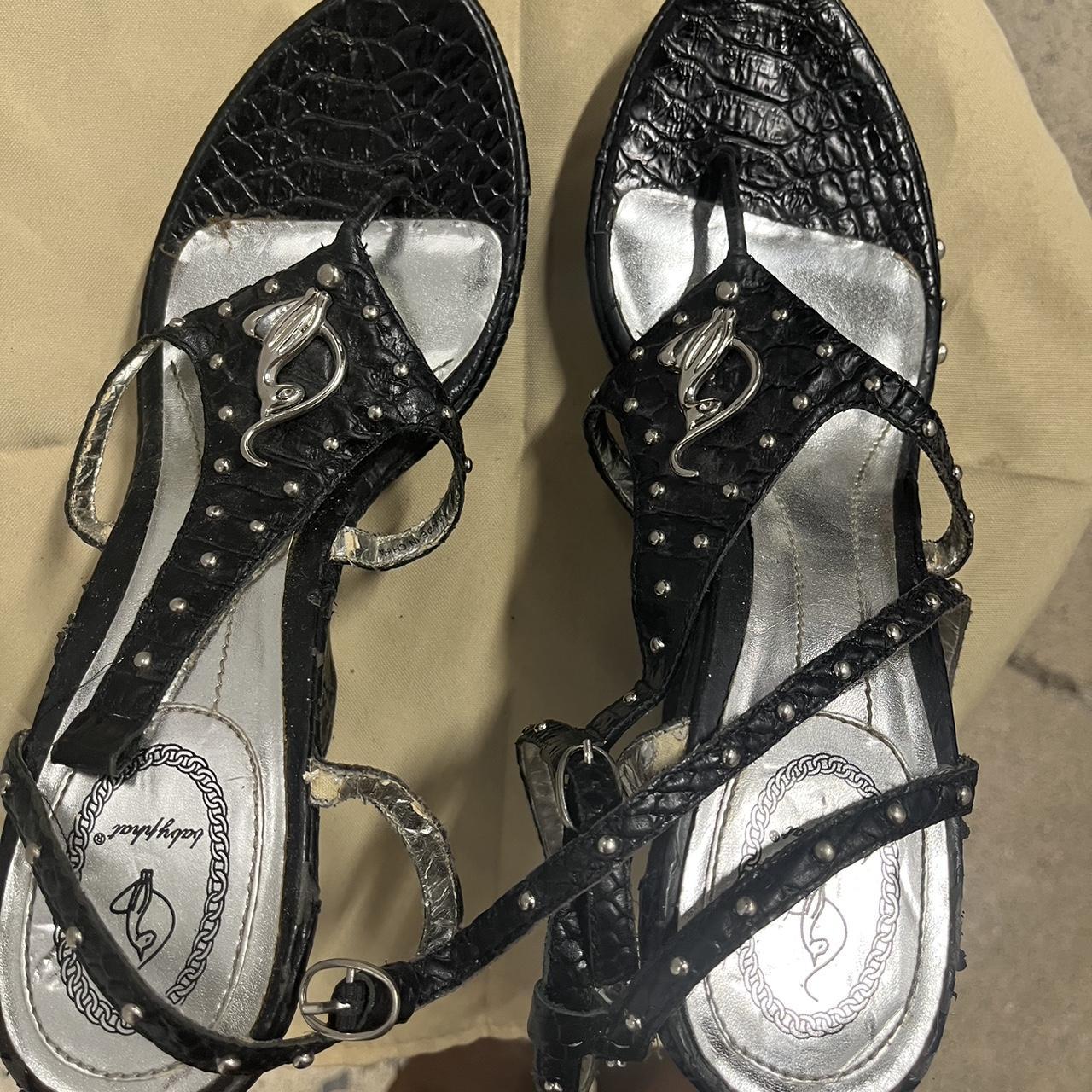 Baby phat black and silver pumps Size 10.5 Used... - Depop