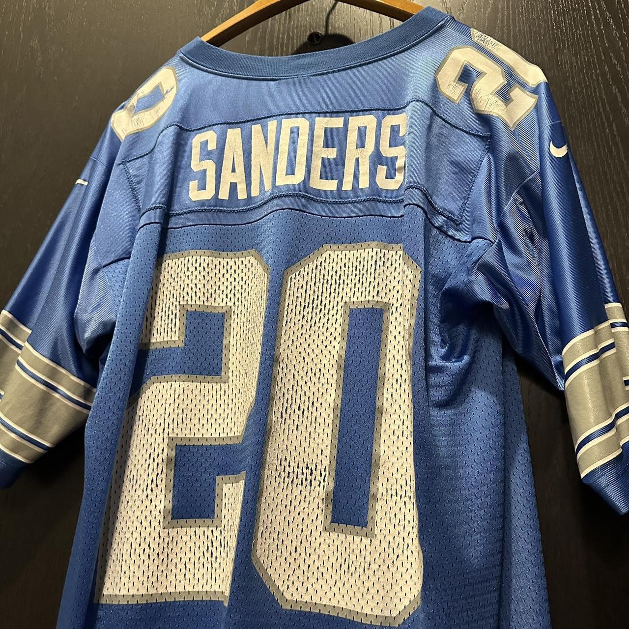 Vintage Blue Barry Sanders Detroit Lions Jersey ~ he - Depop