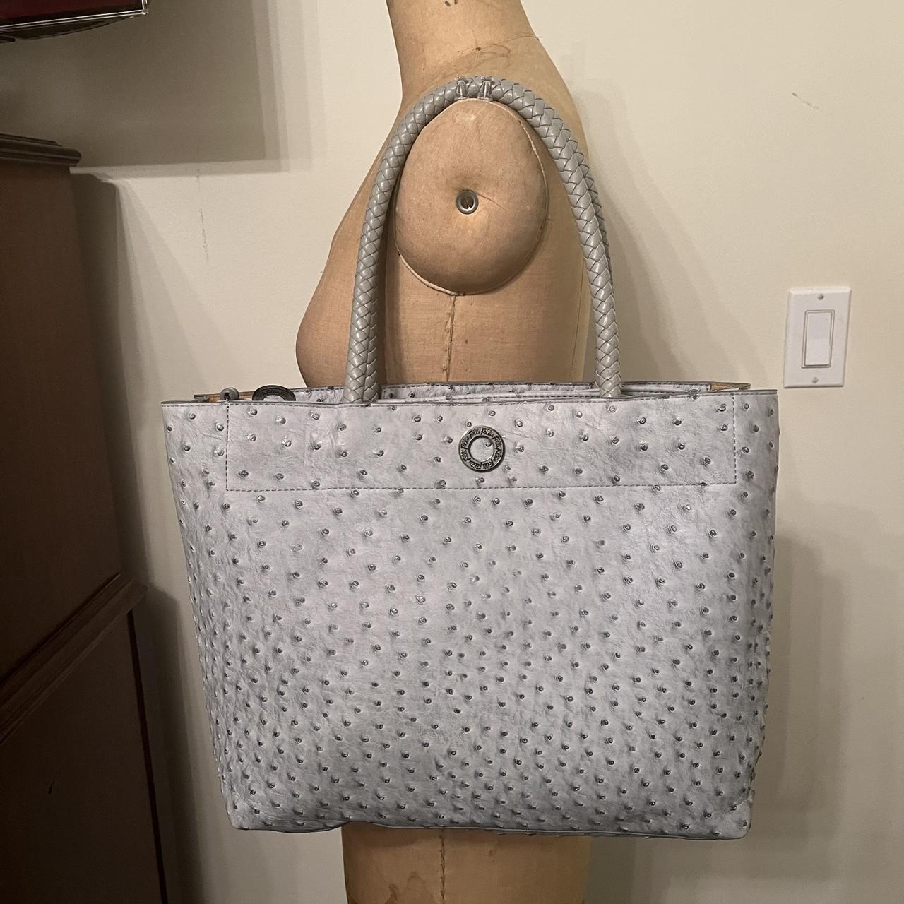 Folli Follie Gray Vegan Leather Shoulder Tote Bag Depop