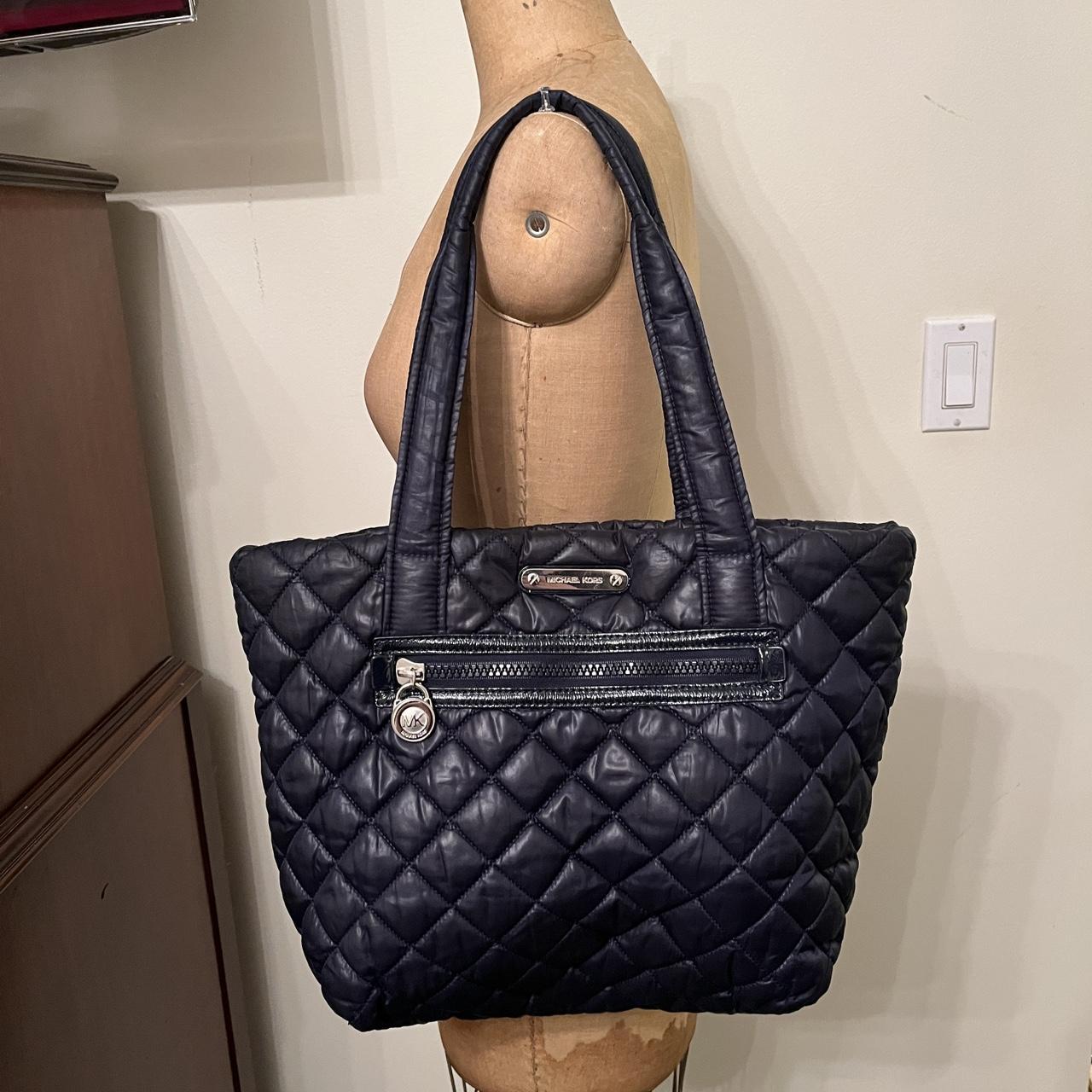 Michael Kors Sadie Quilted Nylon Shoulder Tote Depop