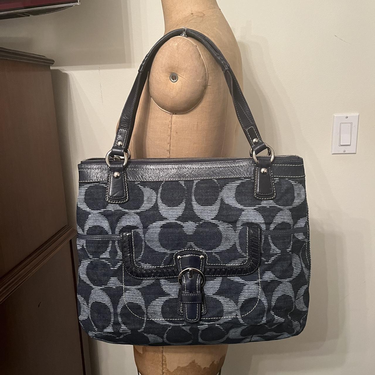 Coach navy handbag hot sale