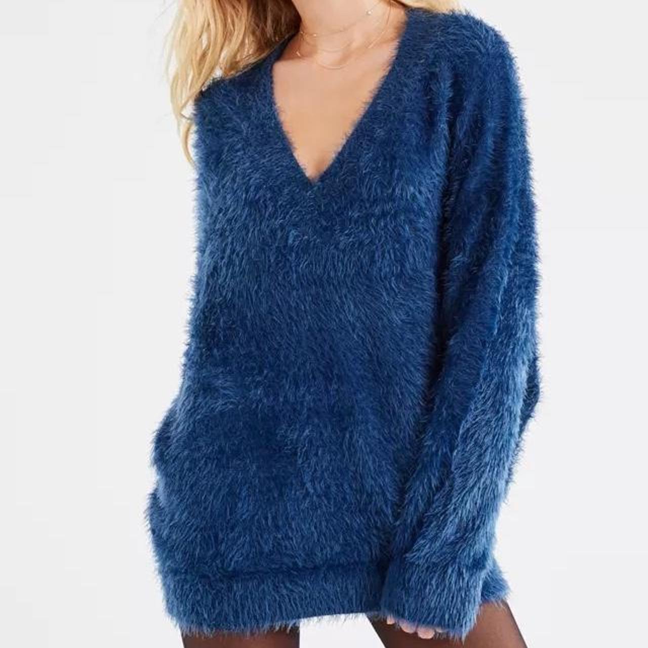 Urban Outfitters Oversized Fuzzy V-Neck Sweater,
