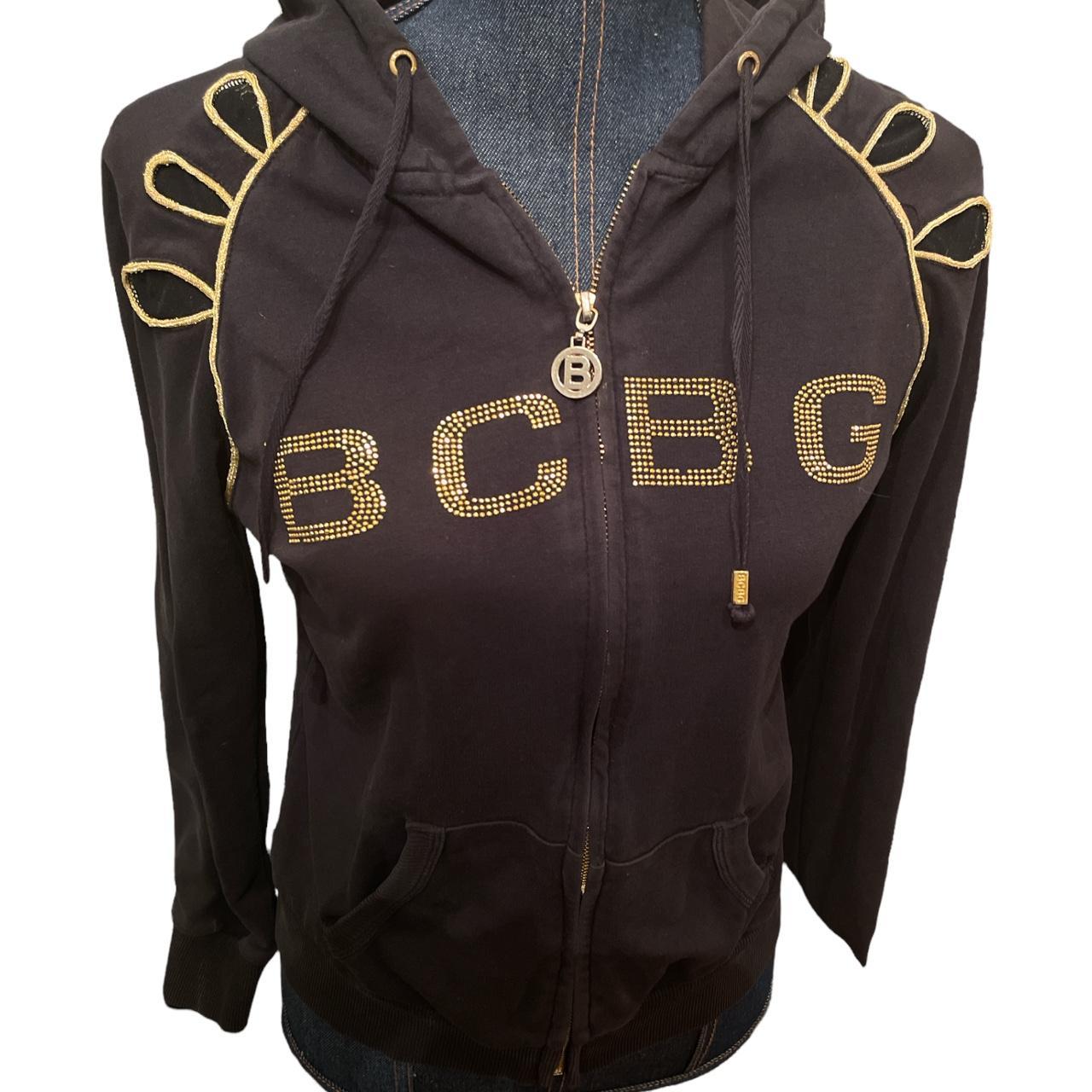 vintage BCBG hoodie size medium rhinestone logo... - Depop