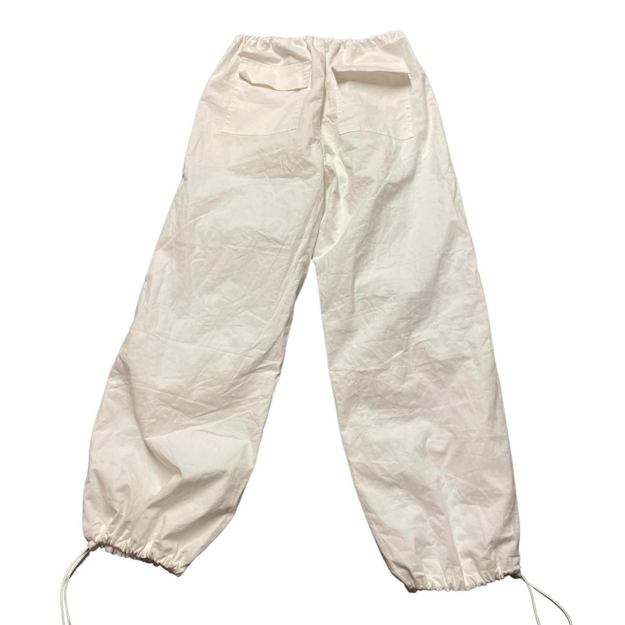 baggy white parachute army over pants similar to... Depop
