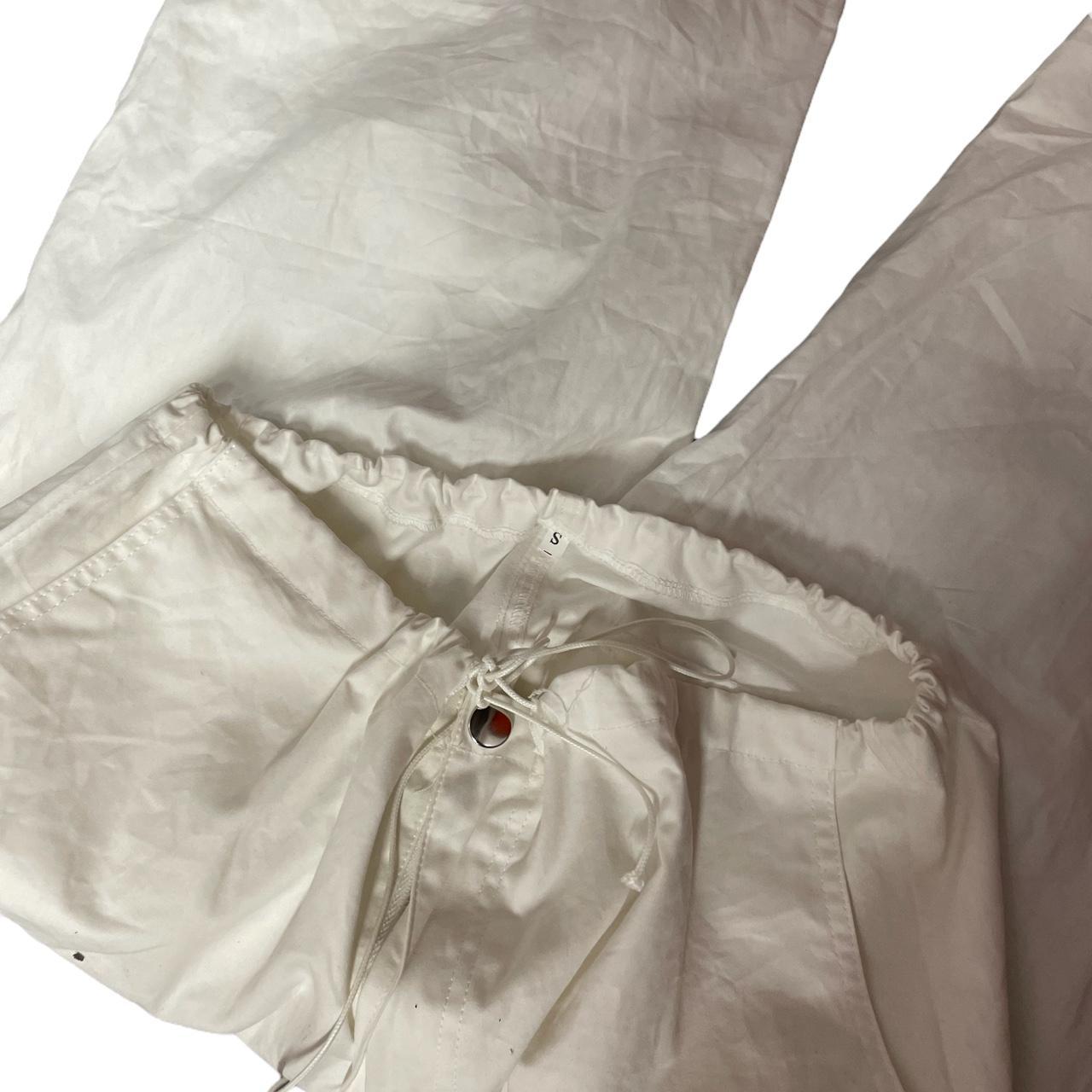 baggy white parachute army over pants similar to... Depop