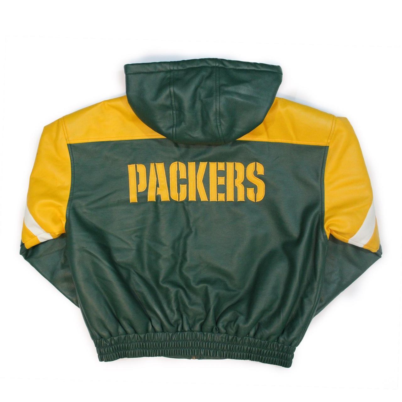 Vintage Green Bay Packers leather jacket. Brand: - Depop