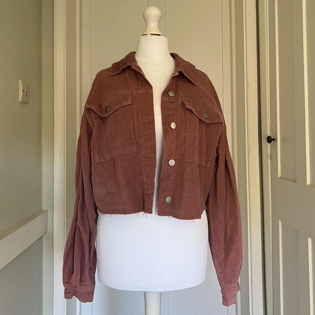 Dusty pink corduroy jacket Size 6 Worn once or... Depop