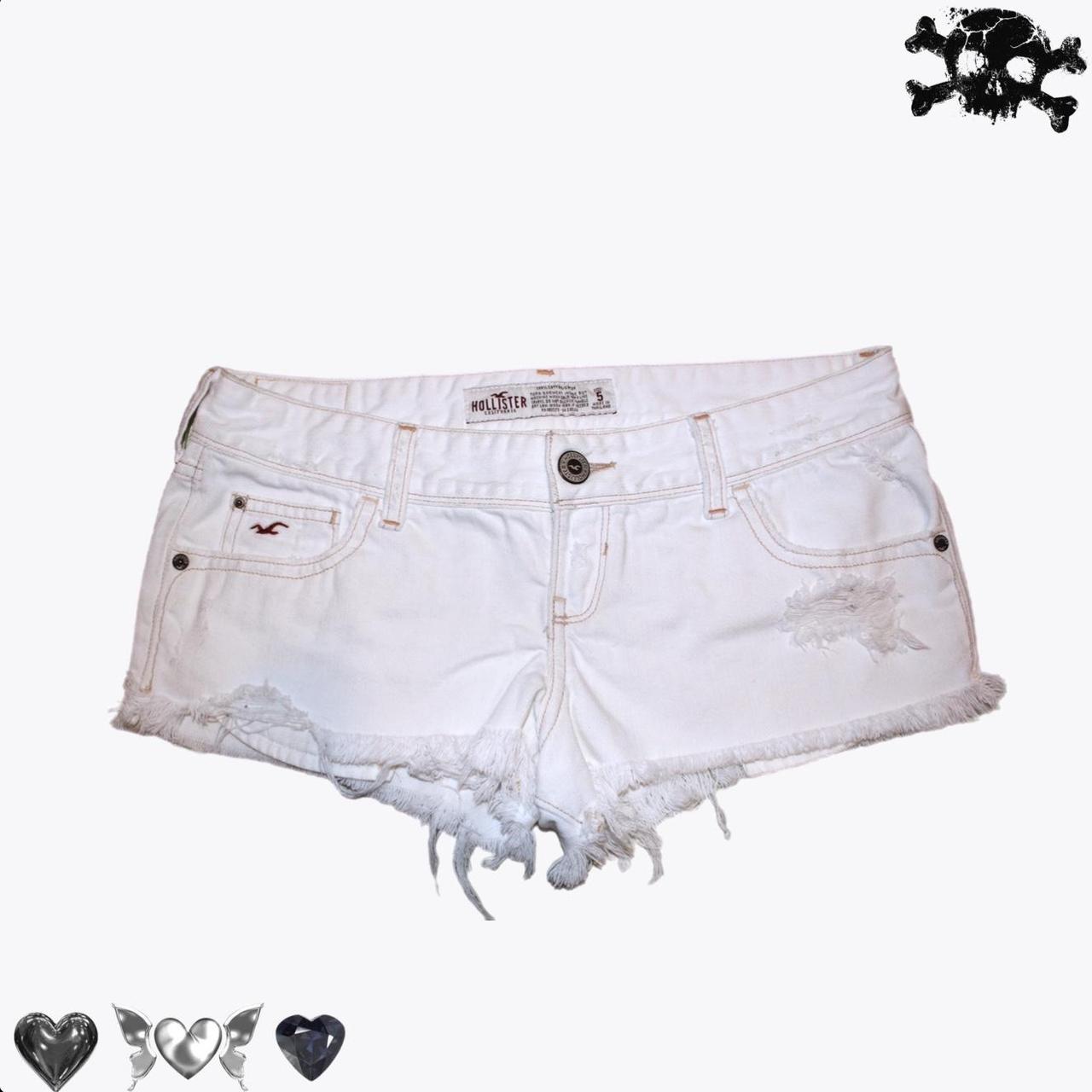 White denim booty store shorts