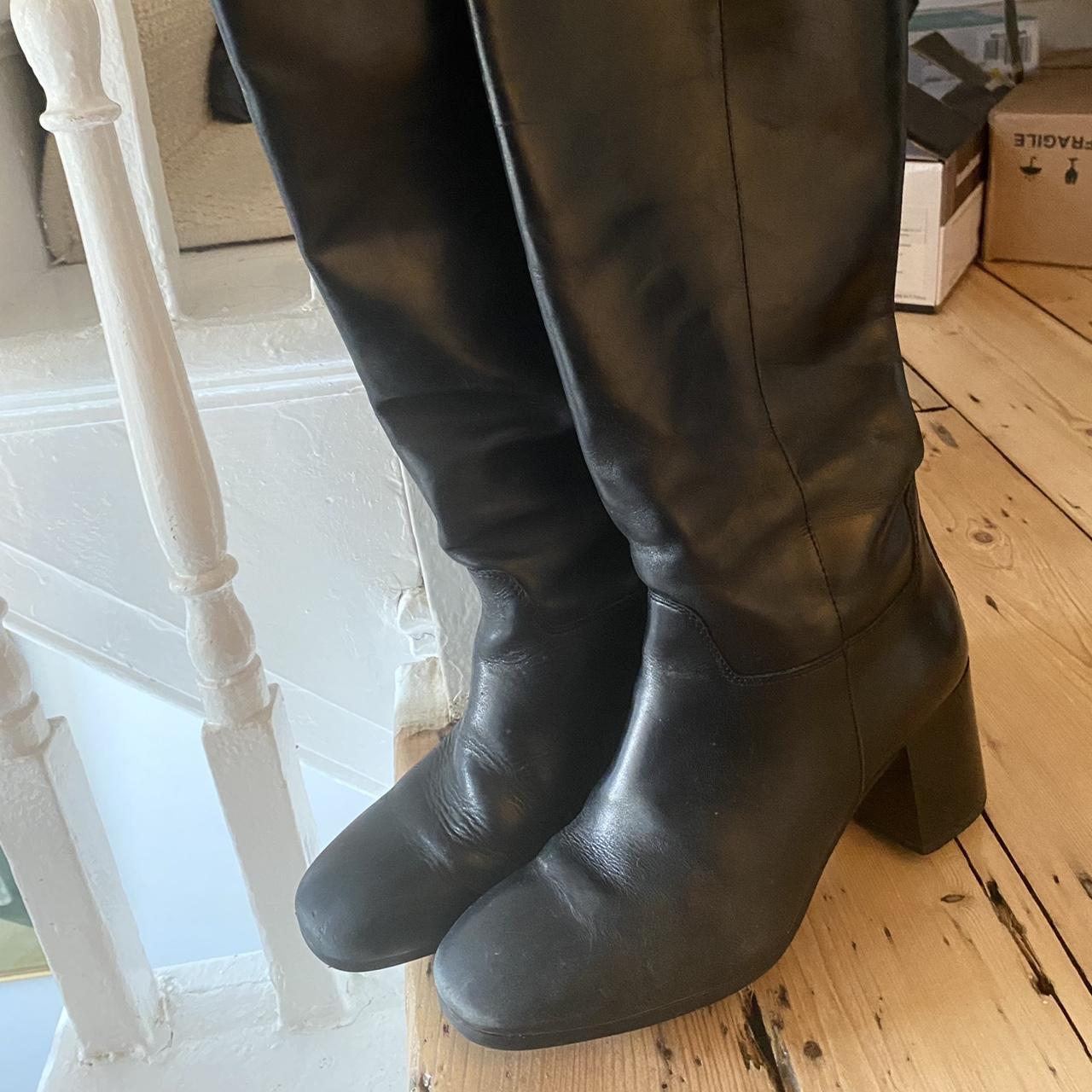 Size 38 or 5/5.5 real Vagabond black leather boots ,... - Depop