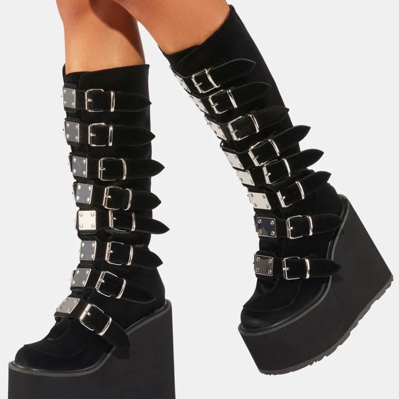 Dolls Kill Women's Knee high Boots - Black - US 7… - image 5