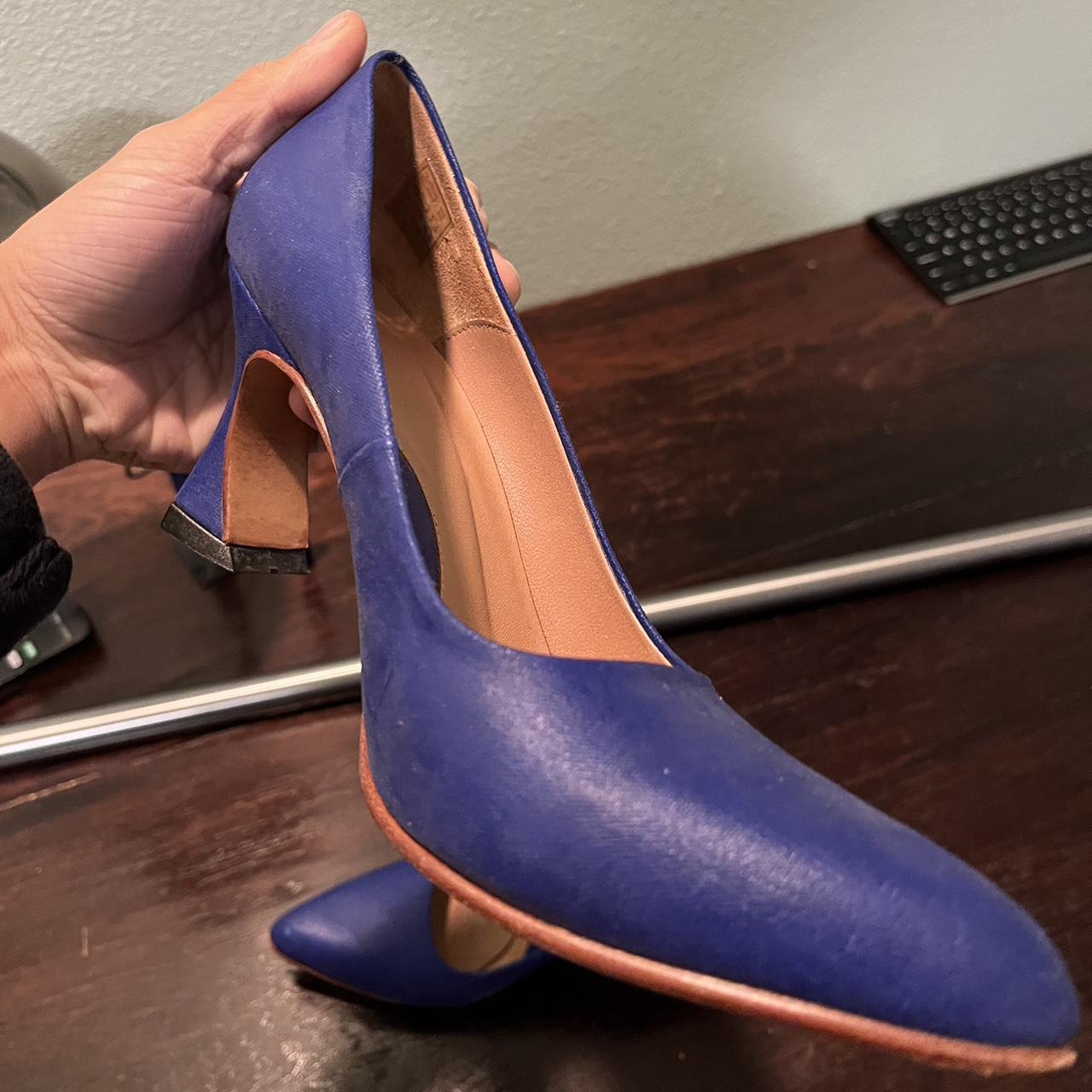 Fluevog Pumps Cobalt blue Discontinued Dexter Heel... - Depop