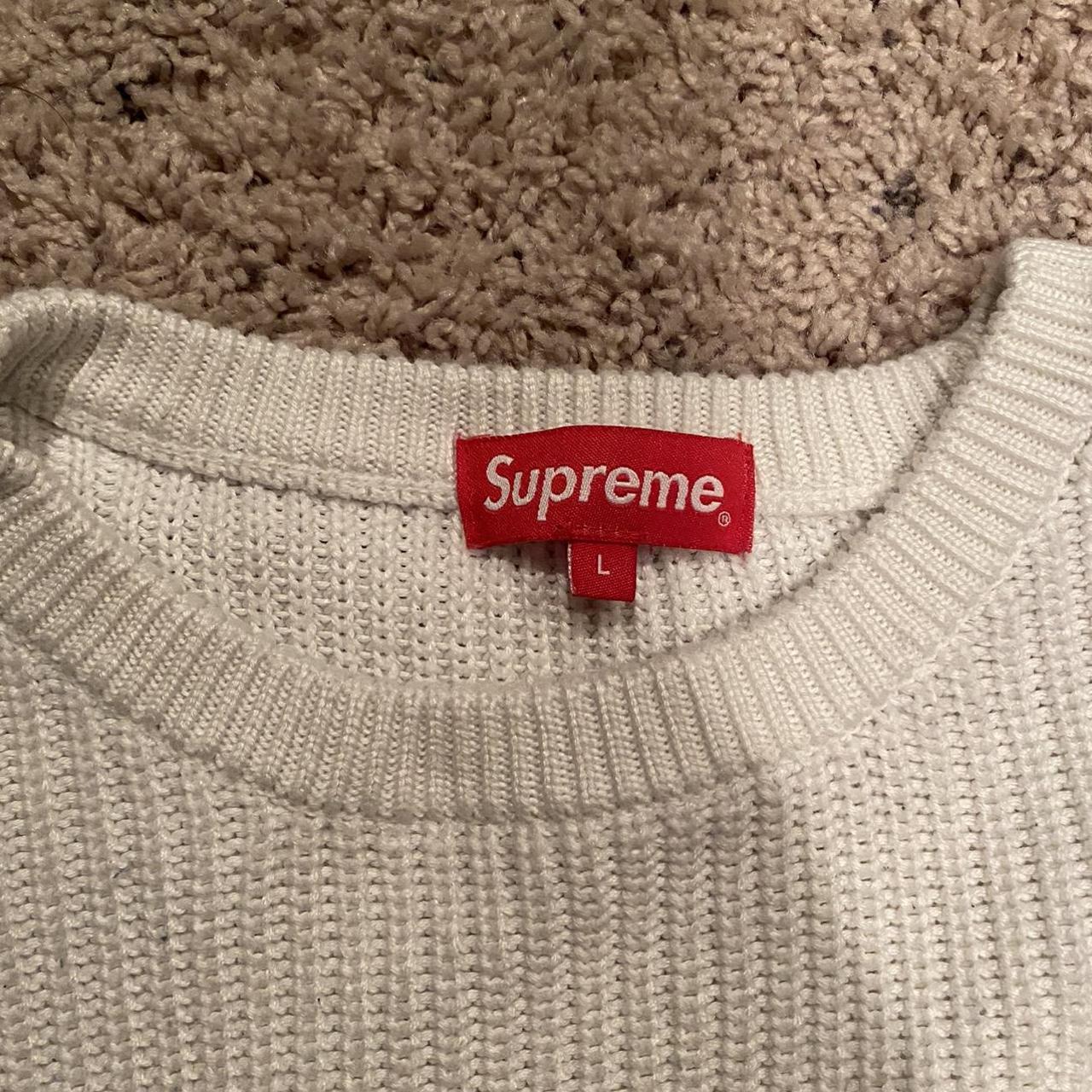 Supreme white online sweater