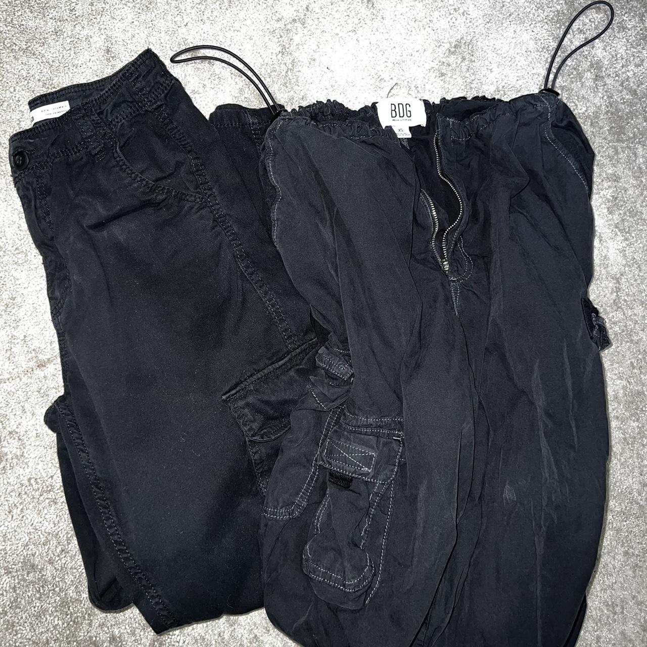 Selling Both As One Bershka Black Cargos Urban Depop   P0 