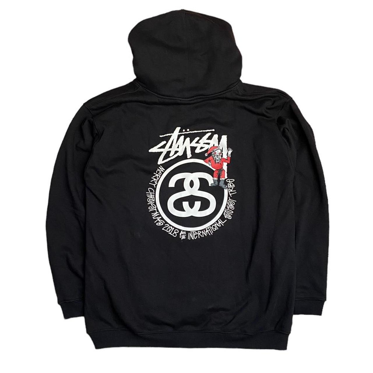 Stussy Christmas Hoodie Size L black - Soft... - Depop