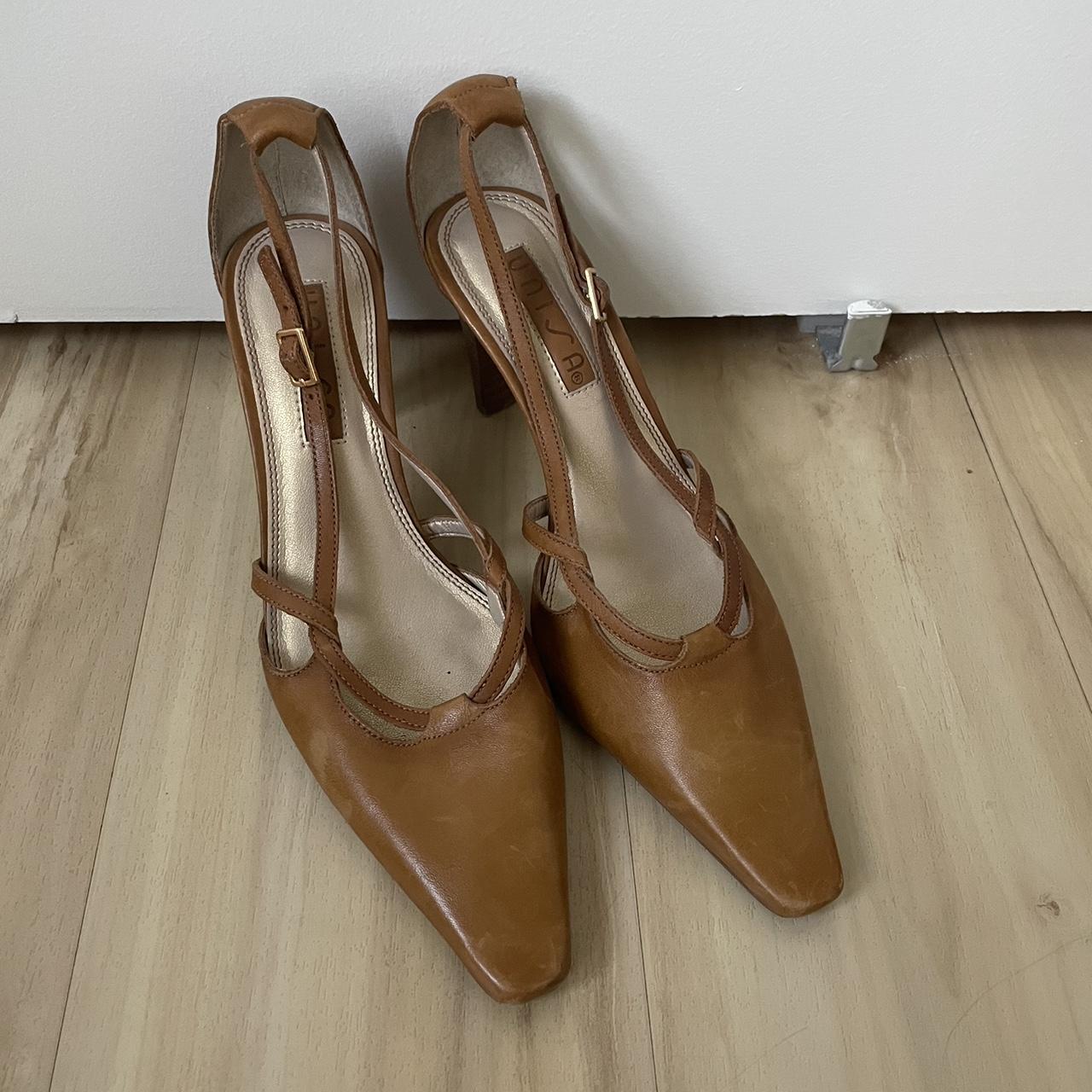 Vintage Square Toe Unisa Shoes in a brown leather.... - Depop