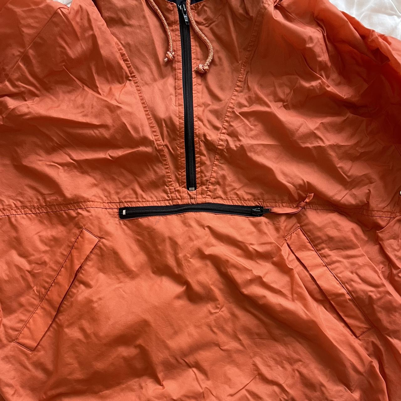 Vintage Gap Anorak Rain Jacket in orange with navy... Depop