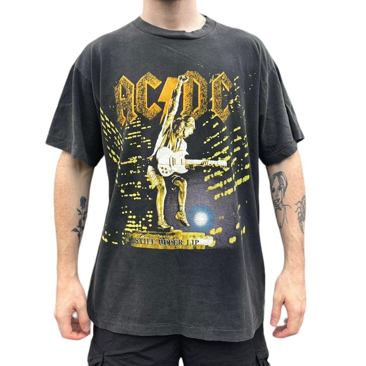 Vintage Style AC/DC Band Graphic T-shirt 60cm Pit... - Depop