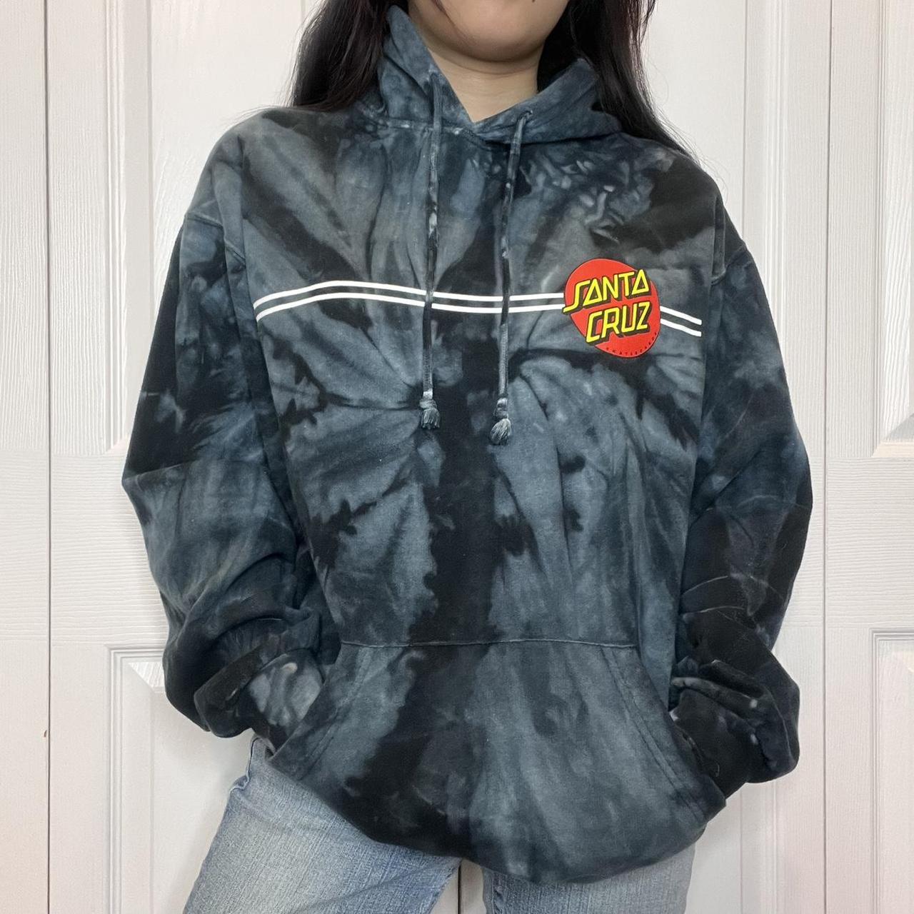 santa cruz hoodie tie dye grey hoodie from santa Depop