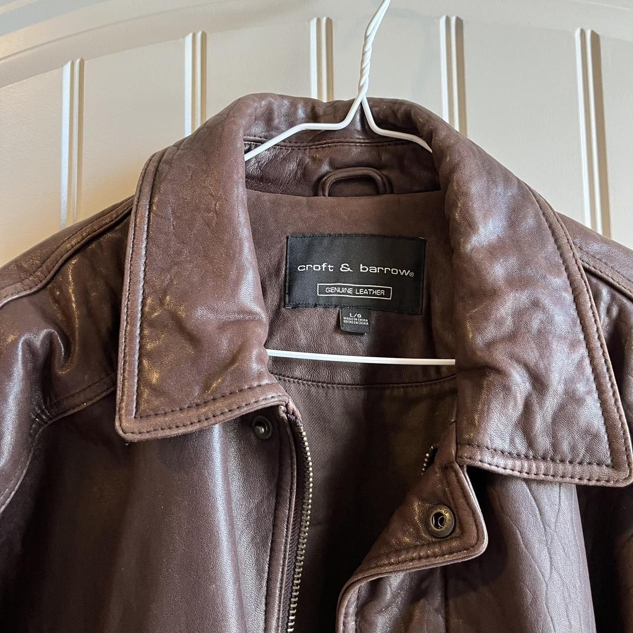 Croft and Barrow brown leather jacket! The most... - Depop