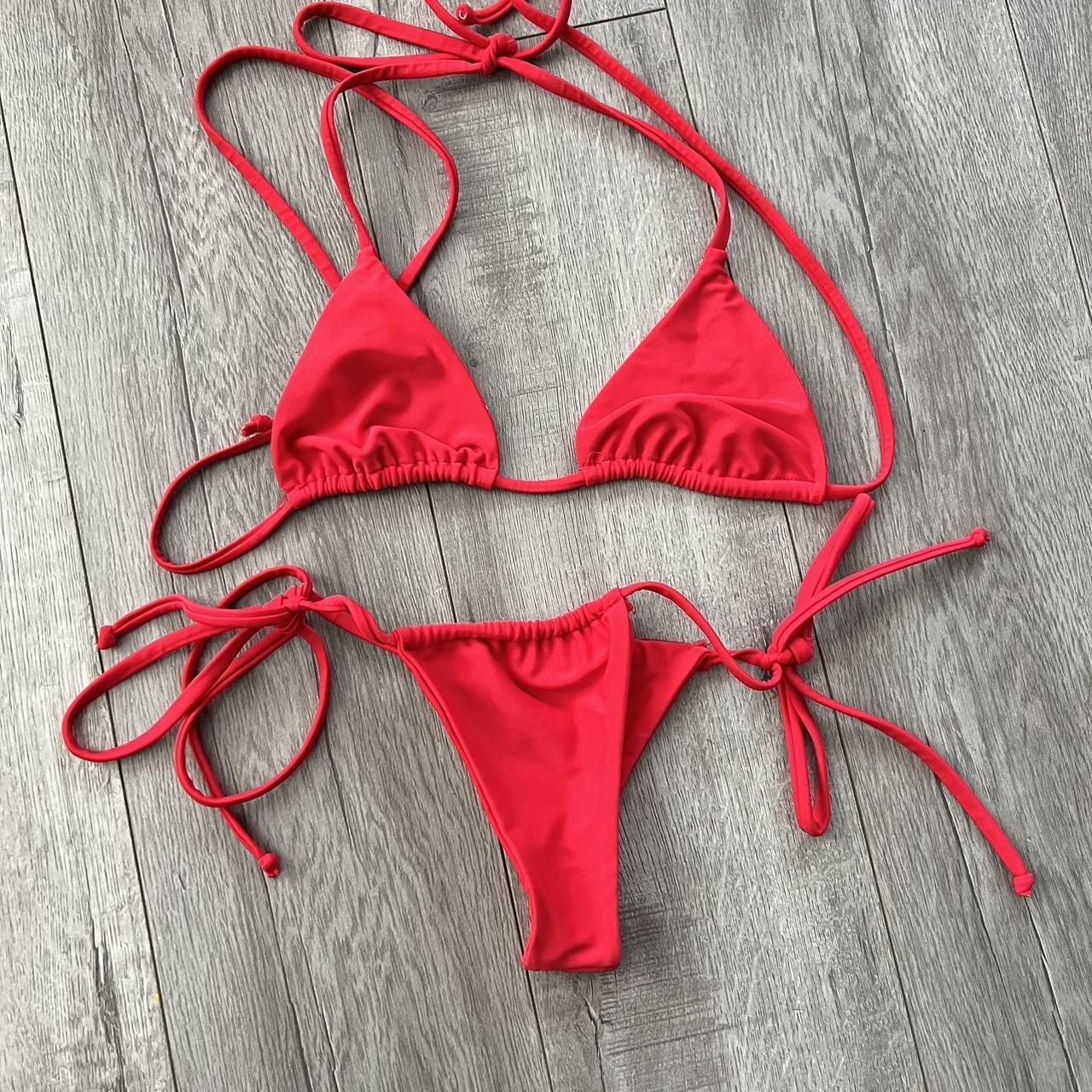 Frankies Bikinis Women's Red Bikinisandtankinisets Depop