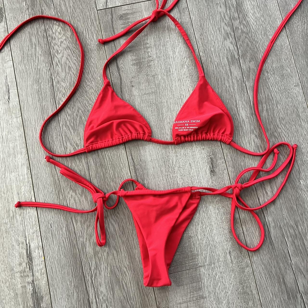 Frankies Bikinis Women's Red Bikinisandtankinisets Depop